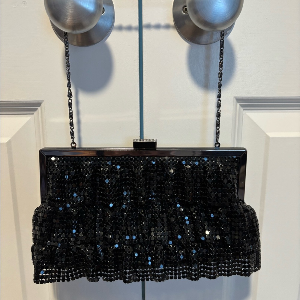 Jessica McClintock Black Sequined Bag